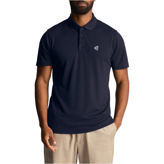 Lyle & Scott Golf Tech Polo Shirt With Lonsdale Links Logo- Dark Navy