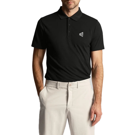 Lyle & Scott Golf Tech Polo Shirt With Lonsdale Links Logo - Jet Black
