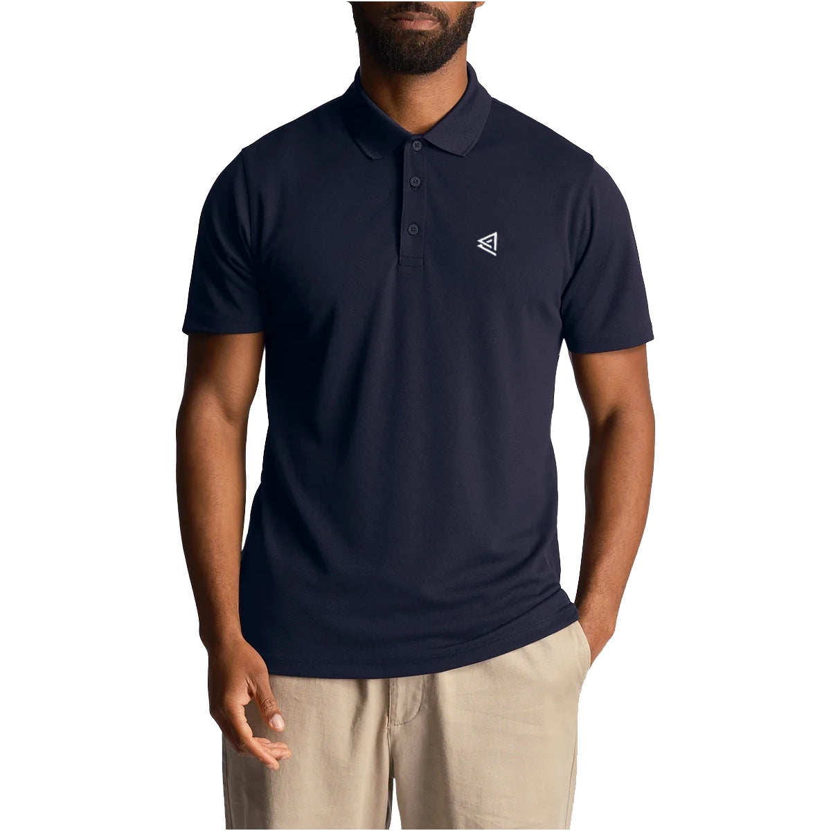 Lyle & Scott Golf Tech Polo Shirt With Lonsdale Links Logo- Dark Navy