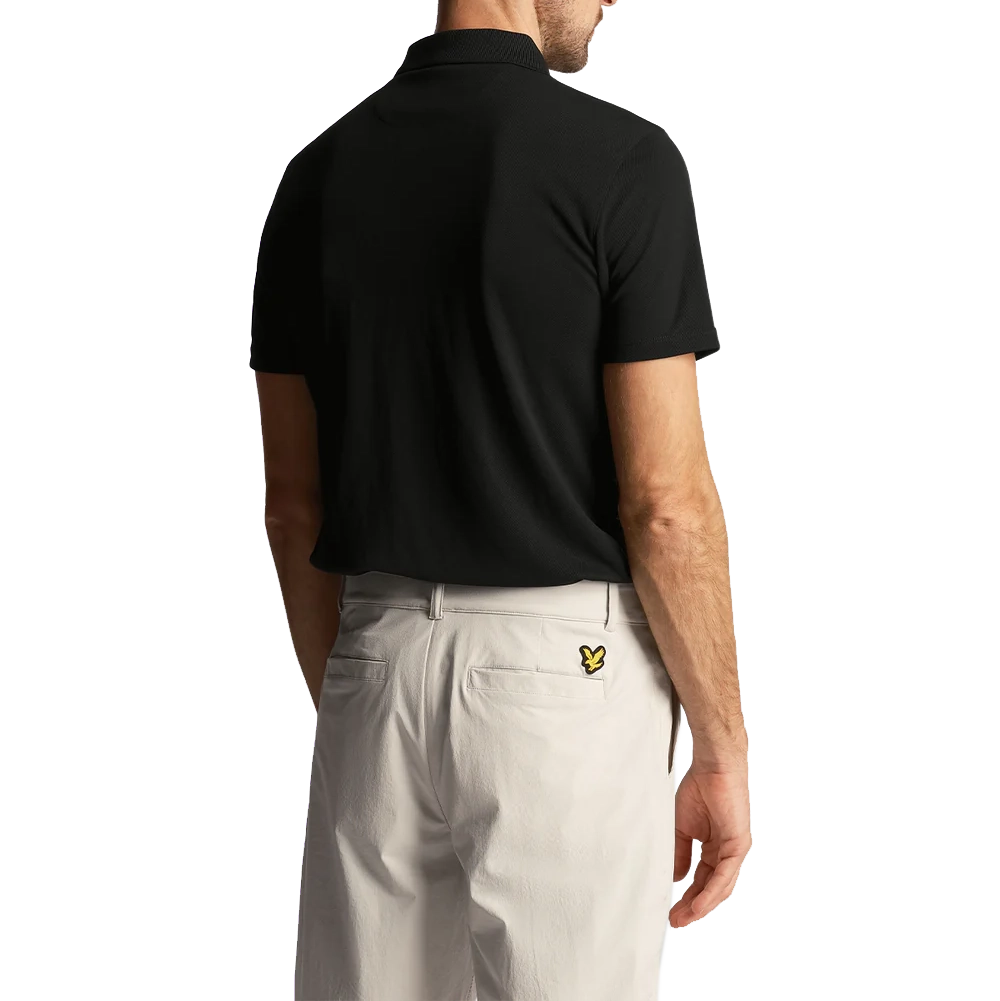 Lyle & Scott Golf Tech Polo Shirt With Lonsdale Links Logo - Jet Black