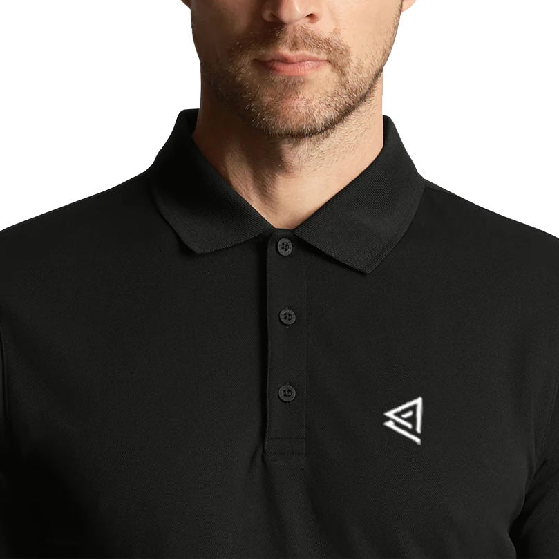 Lyle & Scott Golf Tech Polo Shirt With Lonsdale Links Logo - Jet Black