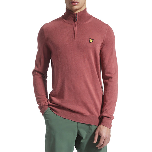 Lyle & Scott Core 1/4 Zip Merino Mix - Rose Brown