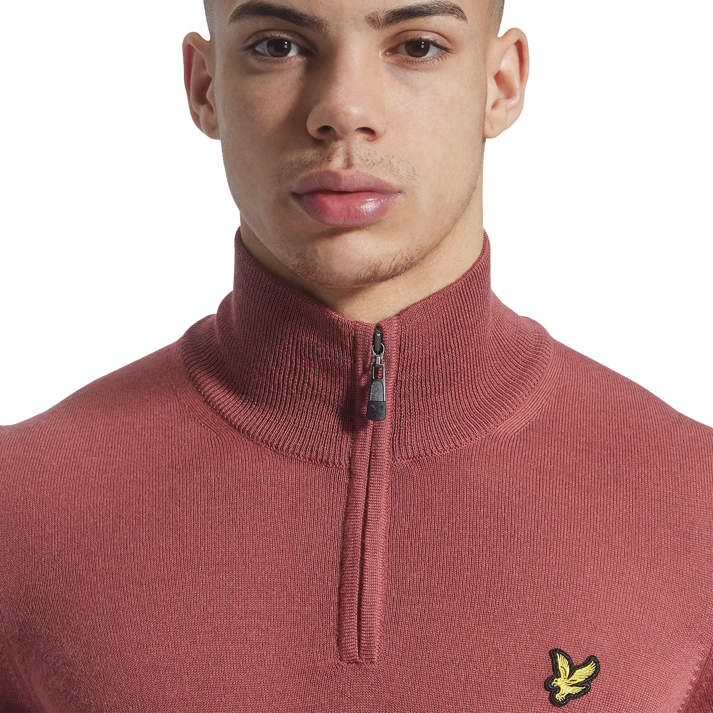 Lyle & Scott Core 1/4 Zip Merino Mix - Rose Brown